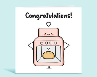 Pregnancy Congratulations Card, Parents To Be Card, Bun In Oven, Expecting a Baby, New Baby News, Soon to be Mum