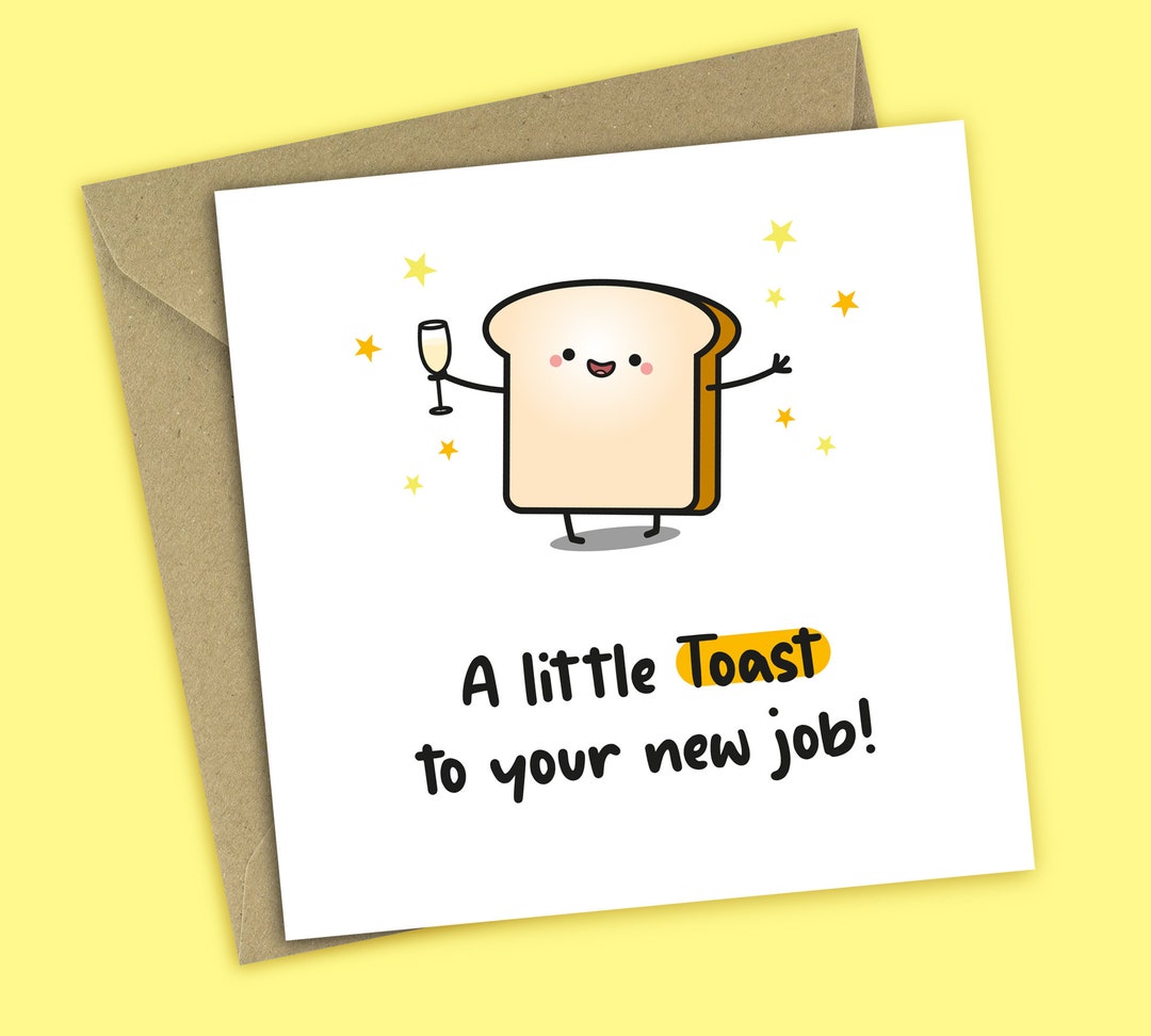 A Little Toast to Your New Job Congratulations Card, Well Done Card