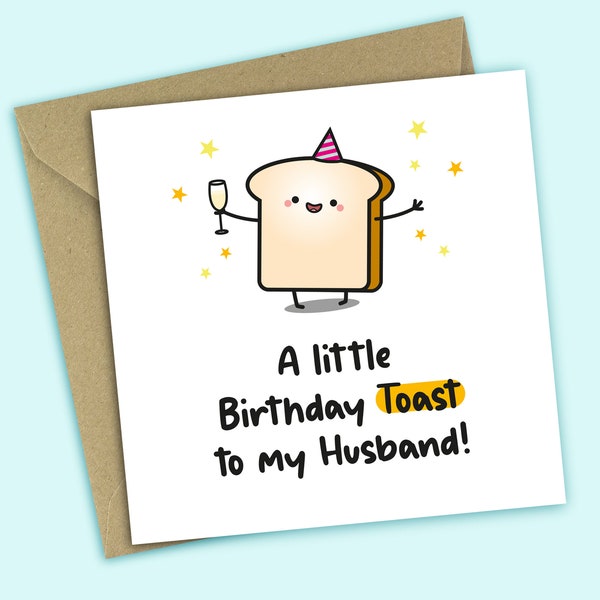 Husband Birthday Card - A Little Birthday Toast To My Husband, Funny Birthday Card, For Husband, For Him