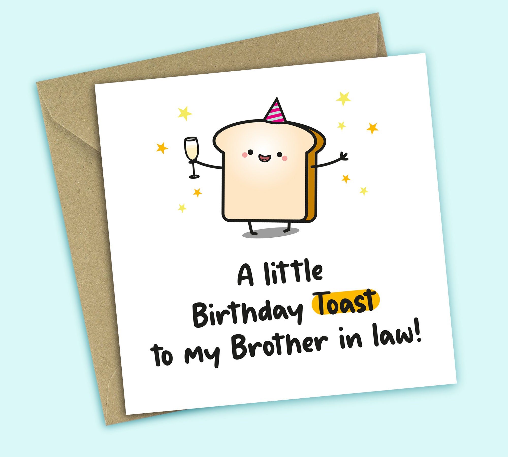 Brother in Law Birthday Card A Little Birthday Toast to My