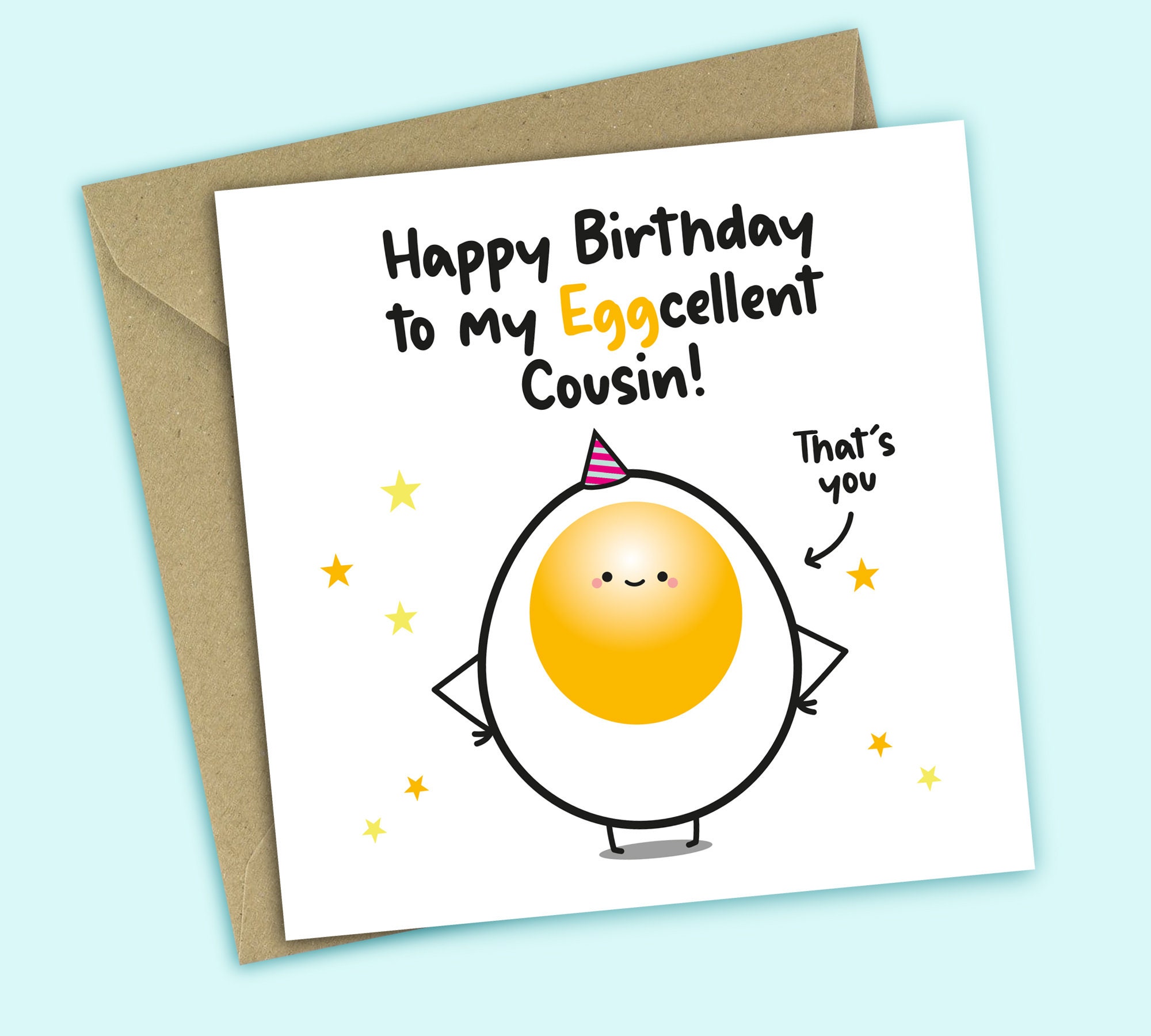 Egg Cousin Birthday Card Happy Birthday to My Egg-cellent - Etsy Egg Cousin Birthday Card Happy Birthday to My Egg-cellent - Etsy