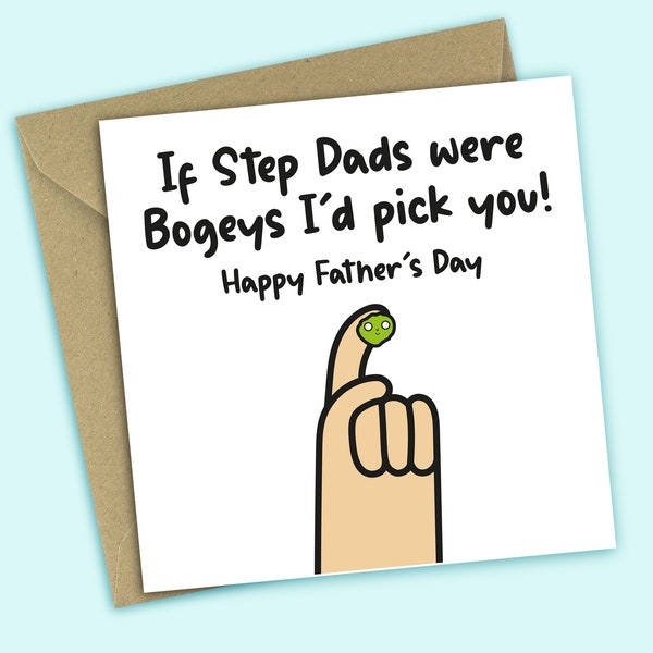 Step Dad Fathers Day Card - If Step Dads Were Bogeys I'd Pick You, Funny Card For Step Dad, Card For Him