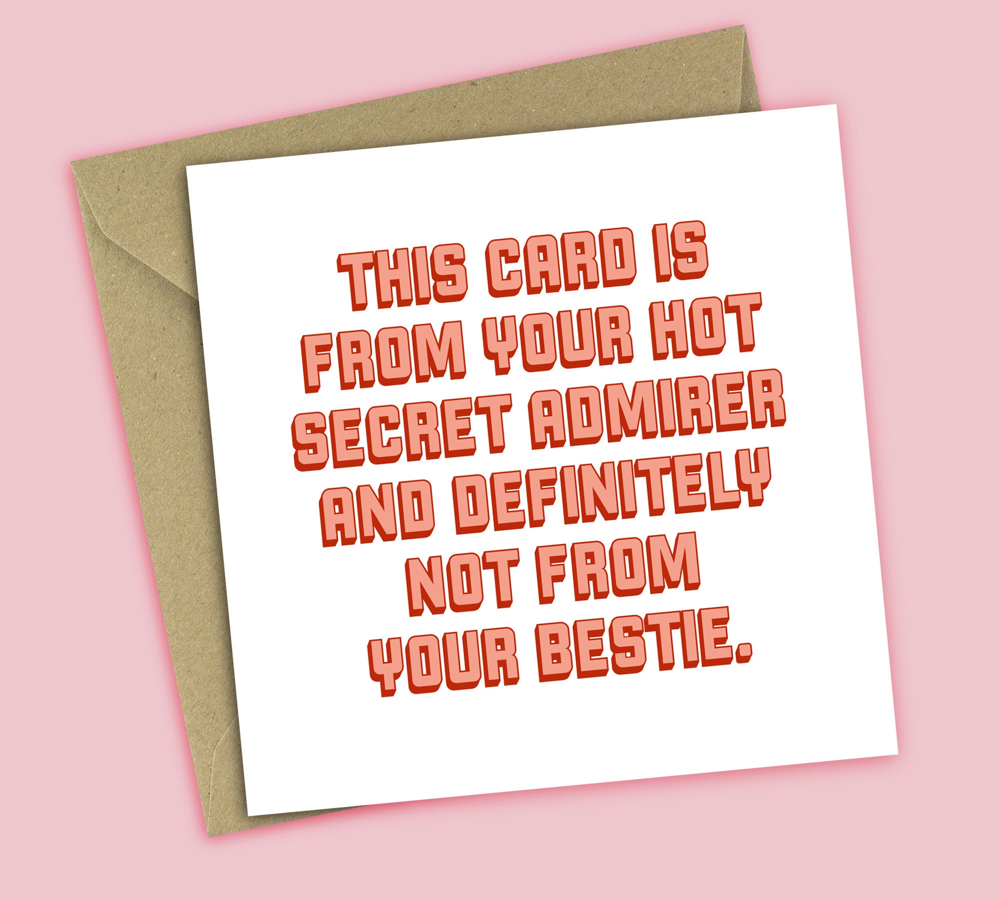 Galentines Card Your Secret Admirer Birthday Card, Love Card, for Best  Friend, for Him, for Her 