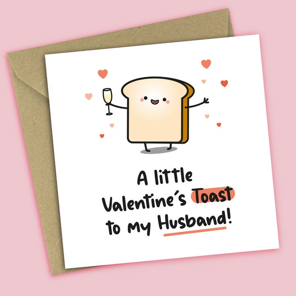 Husband Valentine's Card - A Little Valentine's Toast To My Husband, Funny Valentines Card, For Husband, For Him