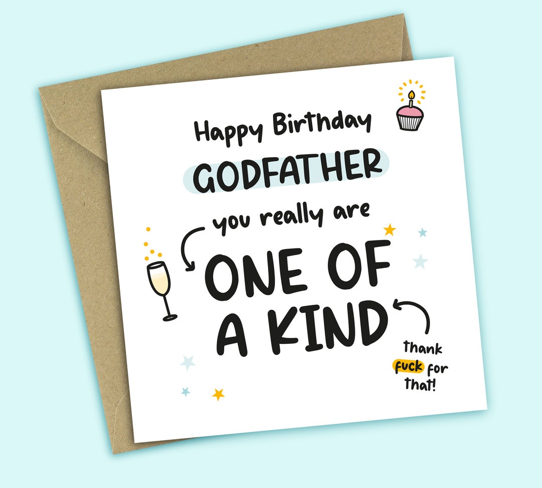 Lustige Geburtstagskarte Für Patenonkel – 'You're The Best Godfather Keep That Shit Up' | Leer Innen, 12,7 X 17,8 Cm, Mit Umschlag