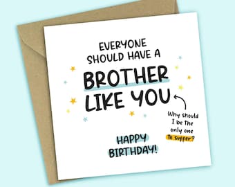 Funny Birthday Card for Brother: Sarcastic Brother Gift
