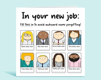 In Your New Job - Good Luck In Your New Job, Congratulations Card, Leaving Card, Office Worker, For Him For Her