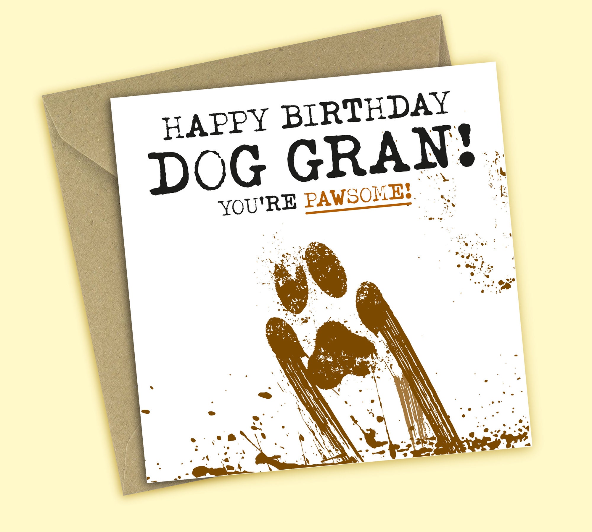 Happy Birthday to My Pawsome Dog Gran Funny Birthday Card - Etsy