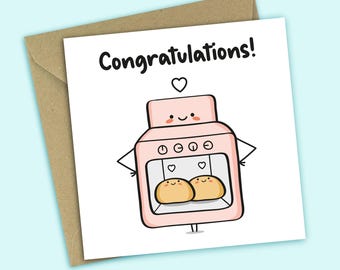 Twins Pregnancy Congratulations Card - Twin Buns In The Oven