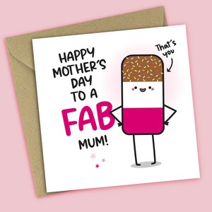 Mothers Day Card Mum - Happy Mother's Day To A Fab Mum, Mother's Day Card For Mum, For Her