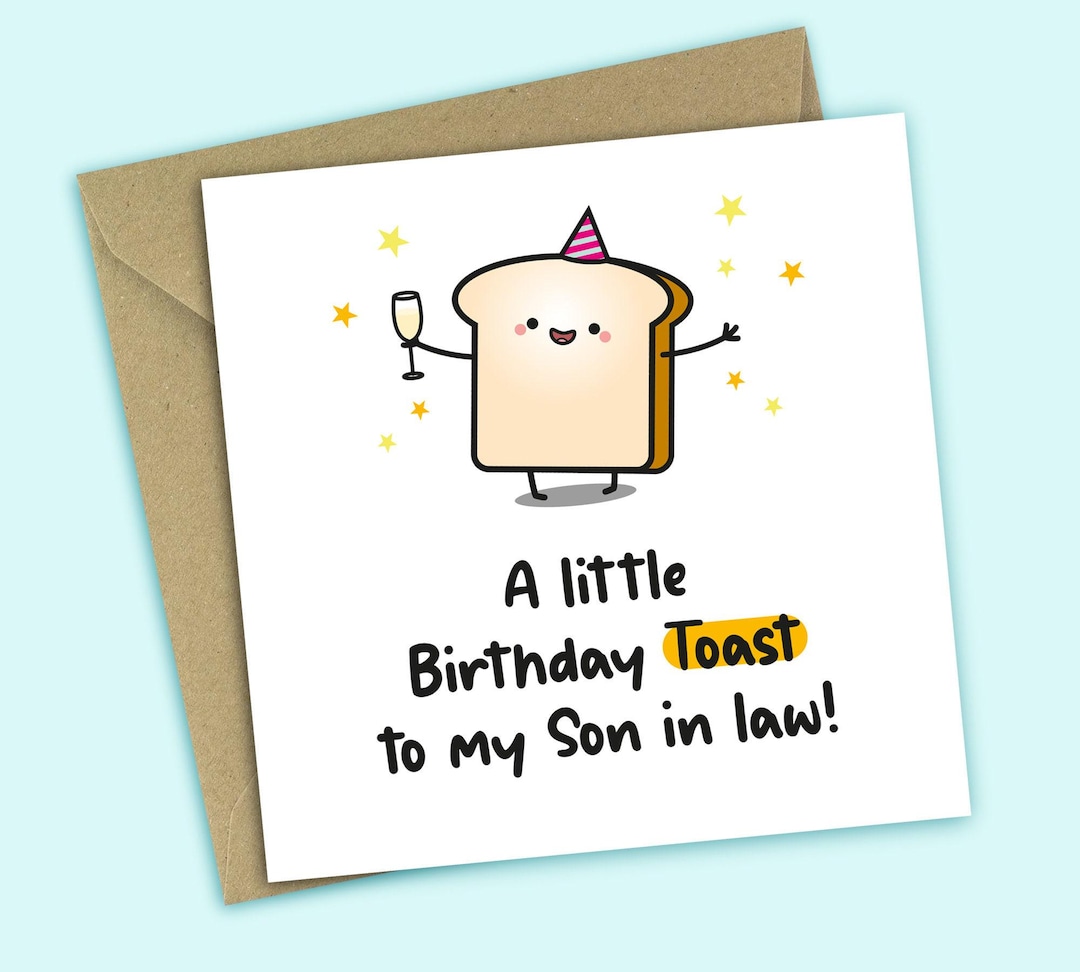 Funny Birthday Card for Son in Law: Toast Birthday - Etsy UK