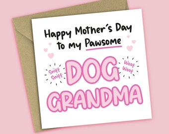 Mother's Day Card From The Dog - Happy Mother's Day To My Pawsome Dog Grandma - Funny Card For Grandma From Dog