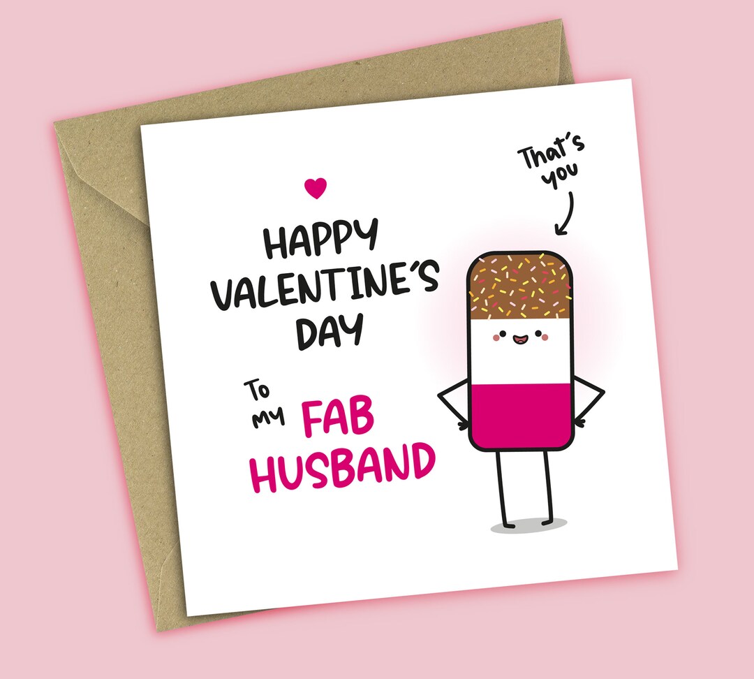 Husband Valentines Day Card Happy Valentines to My Fab Husband - Etsy UK