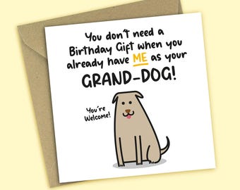 Funny Grandad Birthday Card From The Dog
