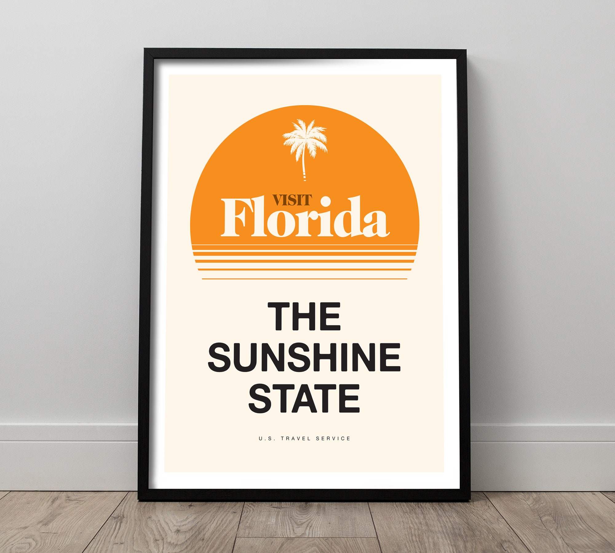 Florida Wall Art Retro Florida Print Florida Travel Poster Etsy