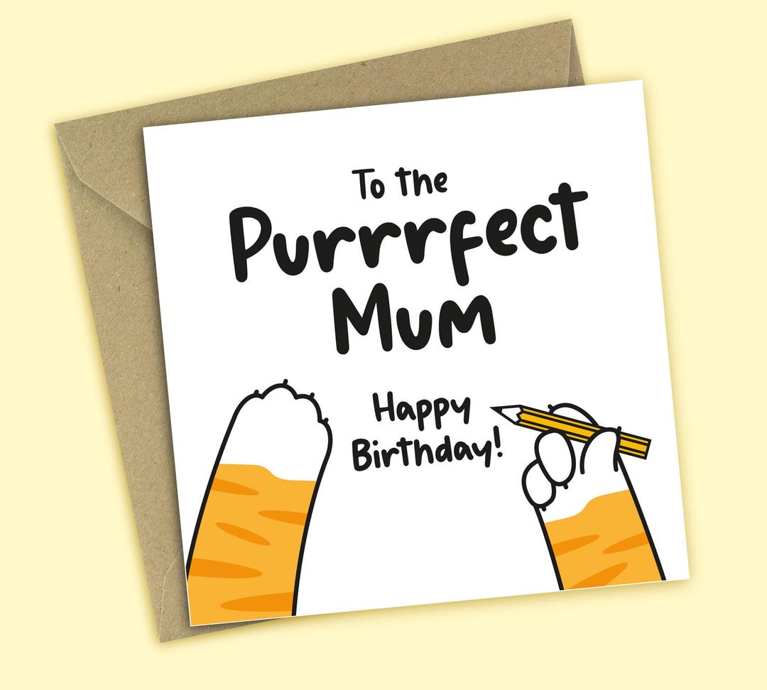 Cat Mum Card - Happy Birthday From the Cat - Funny Birthday Card for ...