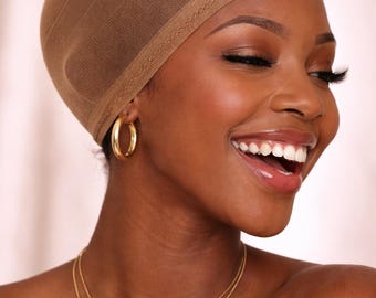 100%mulberry silk lined wig cap , stocking wig cap, brown, black, nude colors available