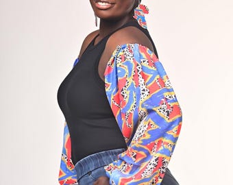 African Print Detachable Sleeves