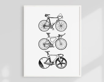 Bicycle Print, Bicycle Wall Art, Bike Poster, Vintage Bike Printable, Bicycles Art, Travel Printable, Bike Wall Decor, Bicycle Gift, B&W Art