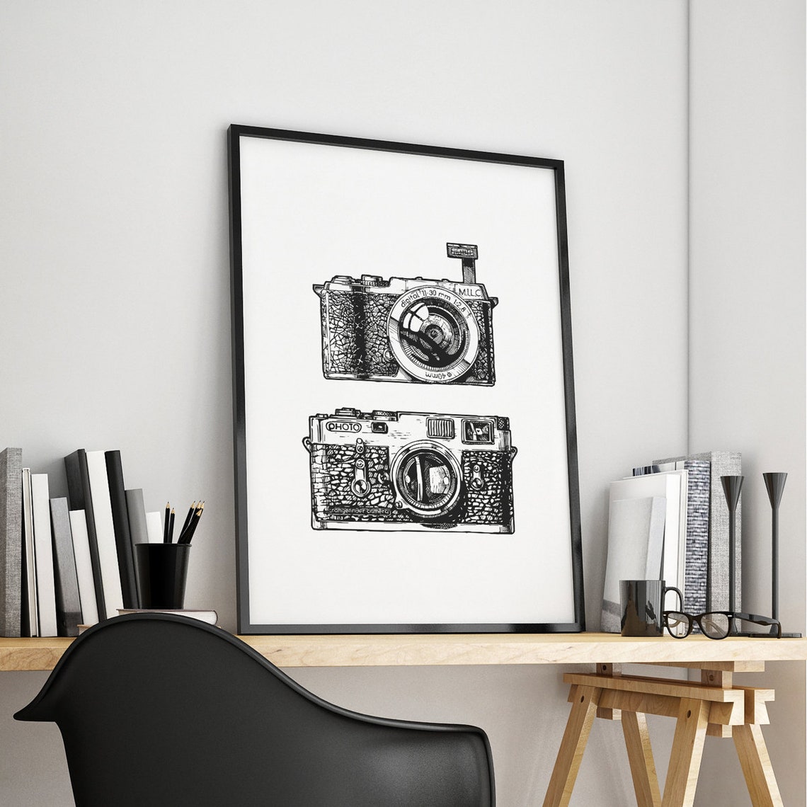 Set of 3 Camera Prints Vintage Camera Print Polaroid Poster Etsy