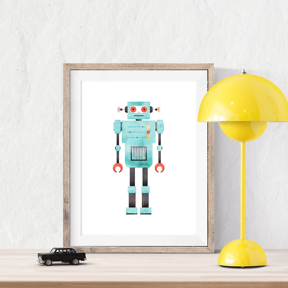 Robot Print Robot Posters Set of 2 Prints Boys Room Decor Etsy