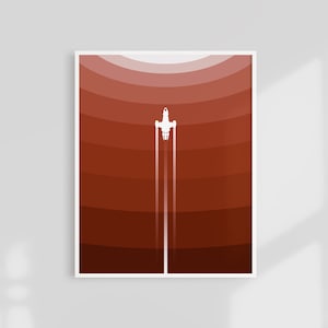 Impresión de serenidad de luciérnaga, arte de pared de nave espacial, cartel de luciérnaga, arte espacial, impresión de nave estelar, arte de pared de estilo retro, decoración de pared minimalista