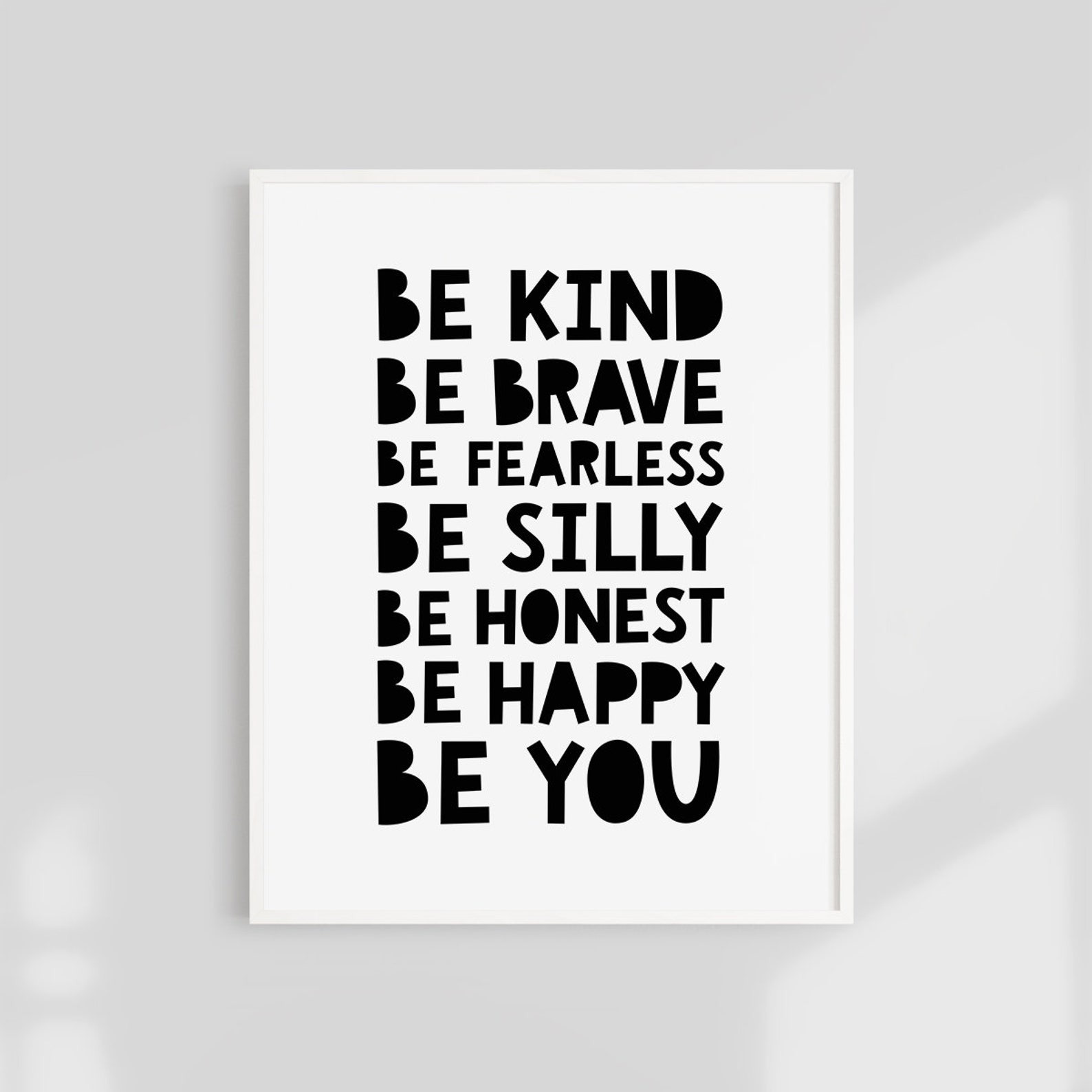 Printable Kids Wall Art Be Kind Be Brave Be You Nursery Etsy