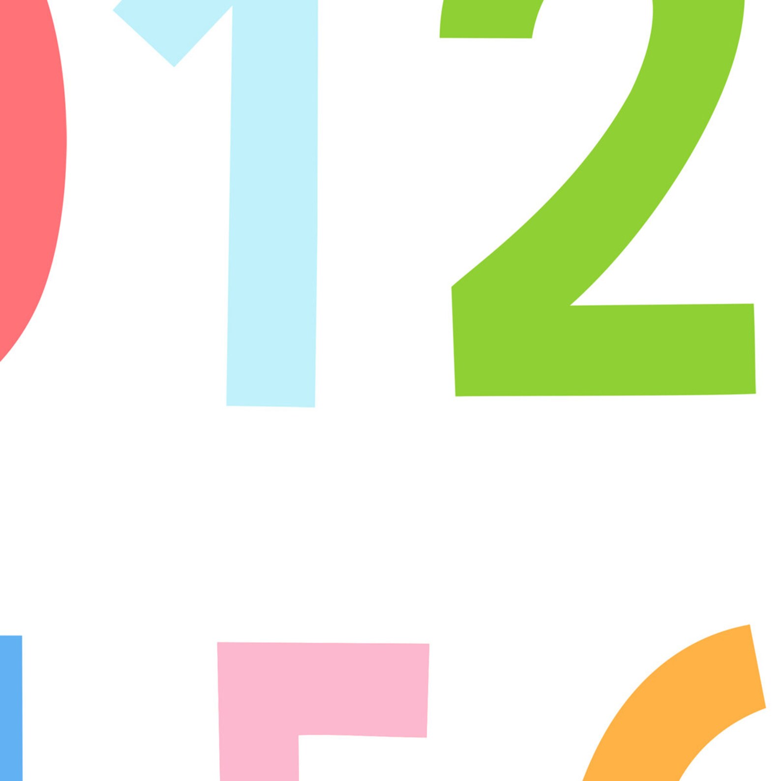 Numbers Print 123 Poster Colorful Numbers Playroom | Etsy