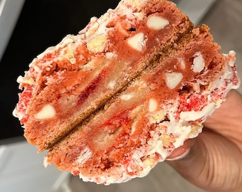 Strawberry Shortcake Cookie Recipe | Stuffed Cookies | Homemade Cookie Recipe | Gourmet Cookie Recipes | Food Recipes