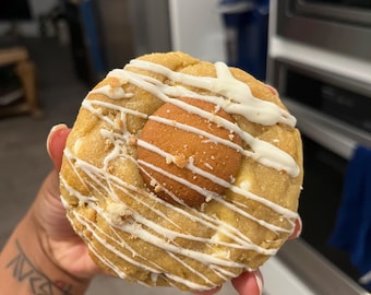 Banana Pudding Cookie Recipe | Stuffed Cookies | Homemade Cookie Recipe | Gourmet Cookie Recipes | Food Recipes