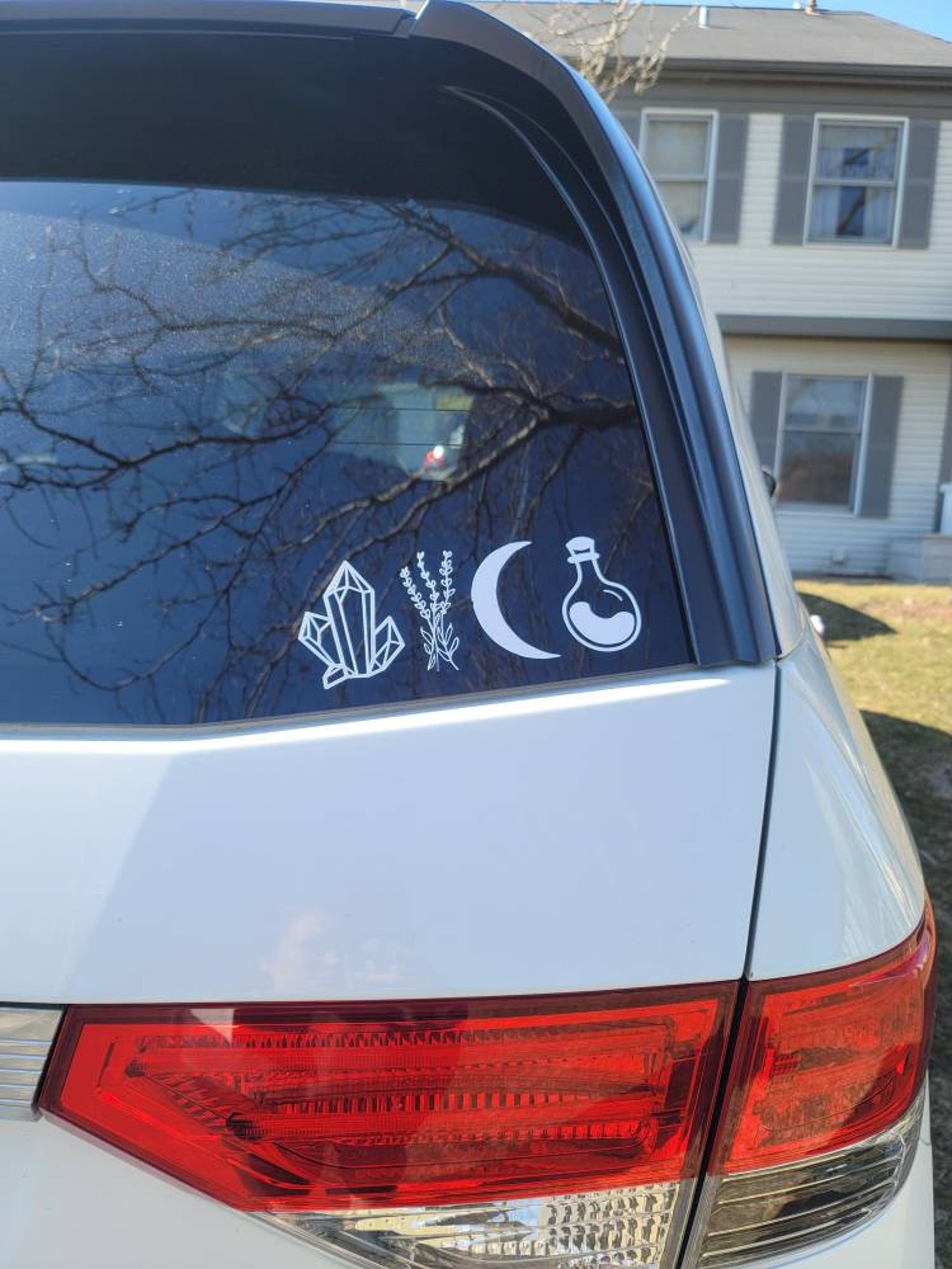 Witchy Car Decal Lavender Crystal Moon Potion Permanent Vinyl Etsy