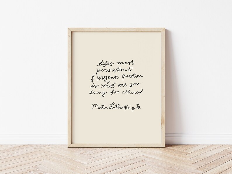 Martin Luther King Jr Quote, Printable Wall Art, Hand Lettering Wall ...