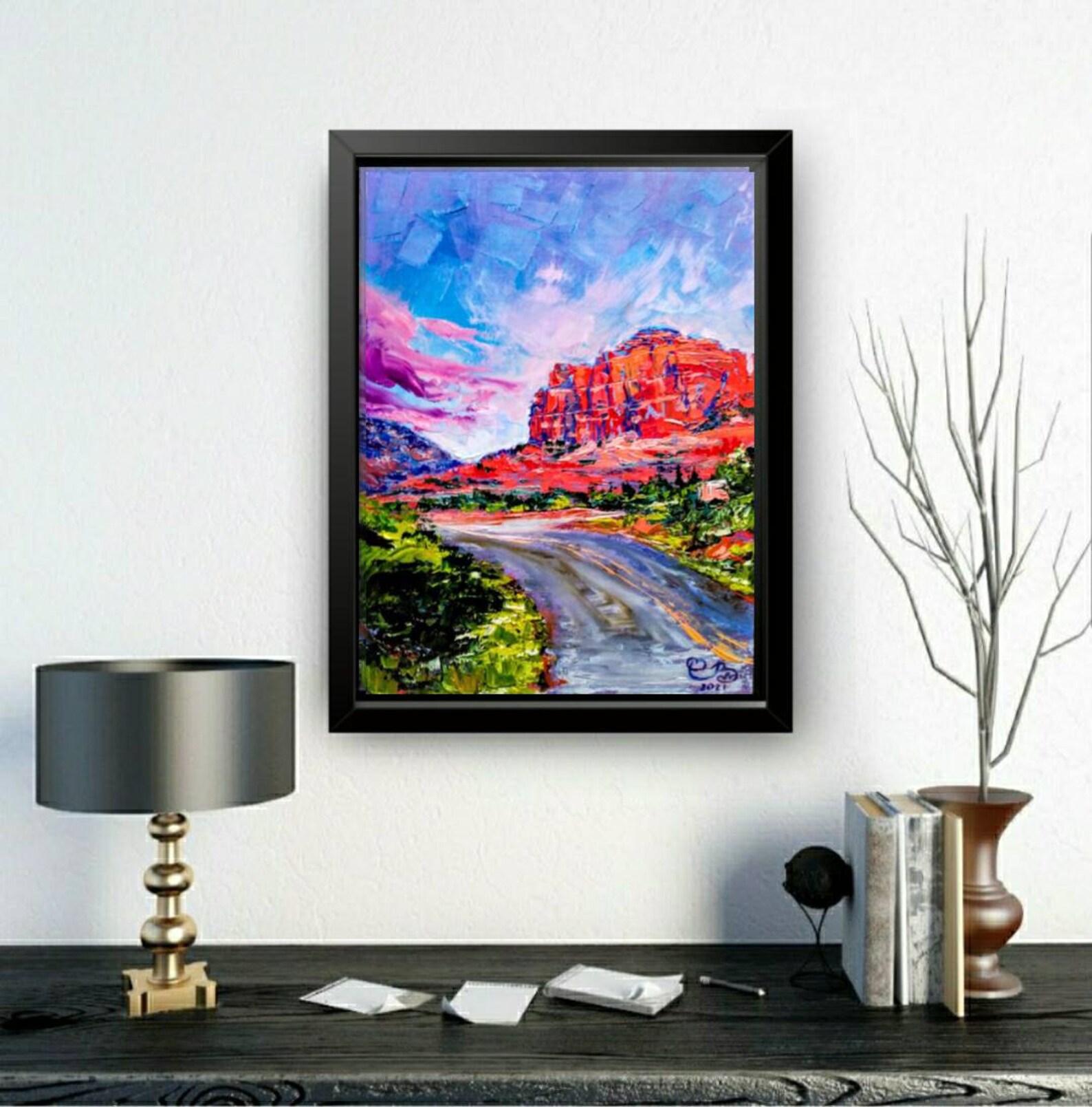Sedona Red Rock Painting Arizona Original Art Mountains Etsy