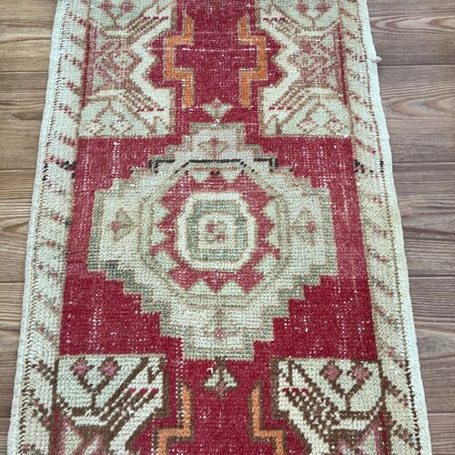 1’8x2’11/anatolian rugs/door mat rug/entrance decor mat rug/oushak rug/vintage sales small rug/bathroom mini rug/home decor rug/bedroom rug/rugs