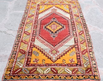 Anatolian Vintage Rug, Turkish Vintage Rug, Oushak Rugs, Bohemian Area Rug, Turkish Carpet, Handmade Carpet Rug, Oushak Carpet, 3'8x5'11