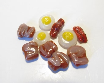 Bacon and eggs terp pearls, dab banger bead, mini borosilicate glass sculpture
