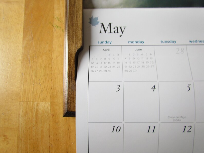 Custom Calendar Holder FRONT LOAD Solid Wood Calendar Etsy Canada