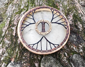 20" Shamanic Frame Drum: "Odin" Viking Ritual Tool with Runes