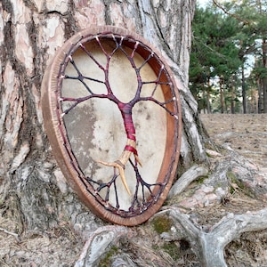 Shamanic drum ovoid 20&#39;/16&#39; Shamanic tambourine. Frame drum. Shaman drum. Ethnic drum. Schamanen trommel. Viking drum. Siberian drum.