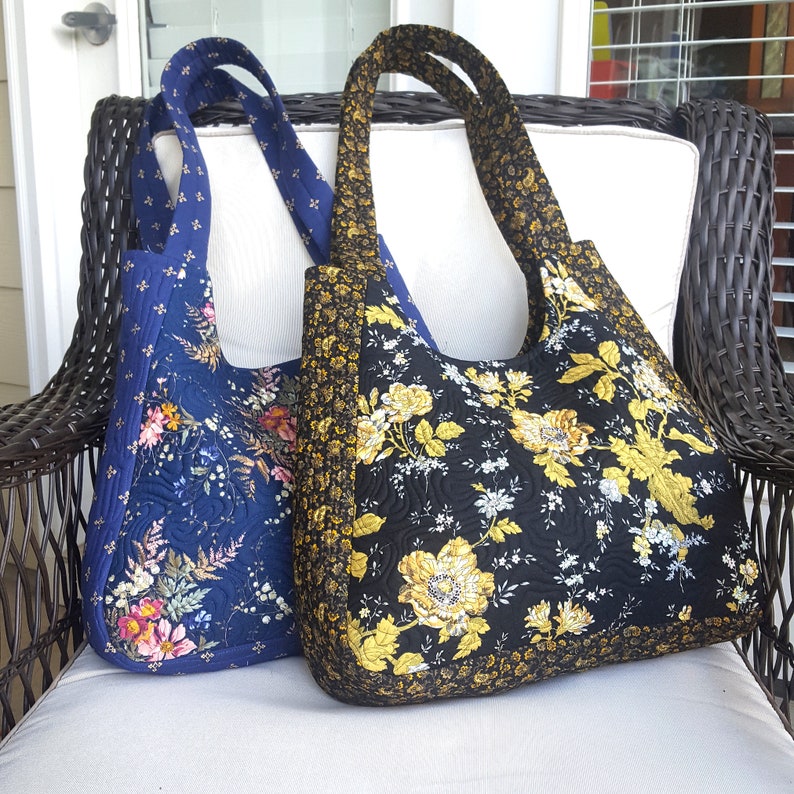 Top Handle Bag, Quilted Hobo Shoulder Bags, Medium or Large Tote Bag
