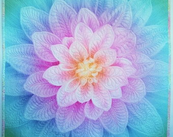 Pastel Floral Quilted Wall Hanging: Free-Motion Flower Art