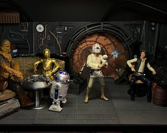 Diorama impreso en 3D del interior del Halcón Milenario para Black Series