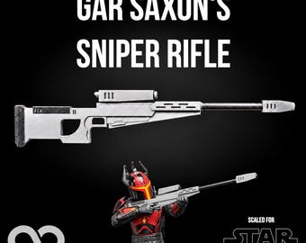 Accesorio impreso en 3D: rifle de francotirador de Gar Saxon de Star Wars (escala de 6 pulgadas).