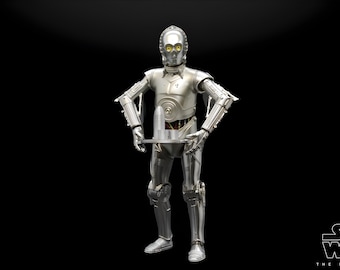 Figura de acción TC-14 personalizada de Star Wars Black Series con bandeja