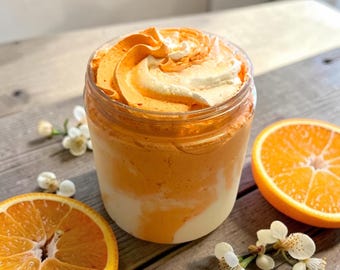 Orange Dreamsicle Whipped Soap:  Fluffy Citrus Body Wash |  Orange Vanilla Shaving Cream