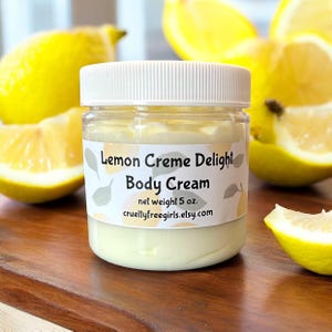 Lemon Crème Body Cream: Shea Butter Moisturizing Lotion, Lemon Shortbread Scent