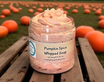 Pumpkin Spice Whipped Soap: Sweet Fall Scent, Shaving Cream & Body Wash | Autumn Skincare Gift