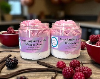 Black Raspberry Vanilla Whipped Soap: Creamy Body Wash & Shave Cream