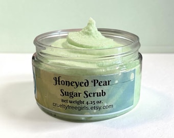 Honeyed Pear Sugar Scrub : Exfoliating Body Polish | Pear & Honey Scent | Moisturizing Sugar Scrub