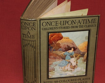 Once Upon a Time - Children's Stories - 48 Coloured Plates by Harry G. Theaker - 1920s